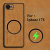 For Magsafe Cases For iPhone 17E Sheepskin Leather Ph Case For iPhone 17 E 16E Magnetic Wireless Charging Shockproof Cover