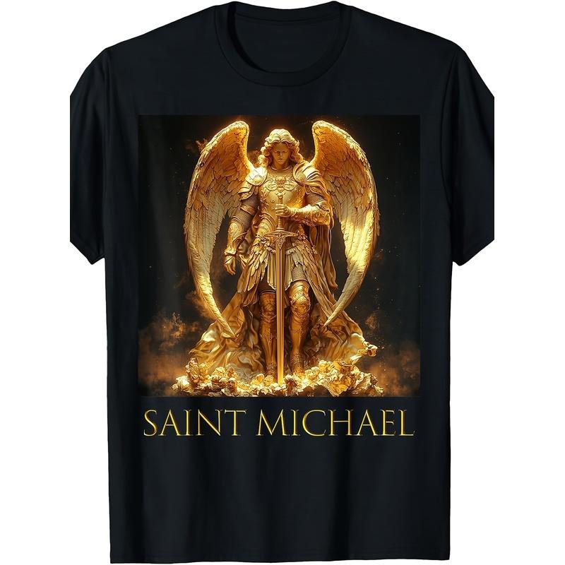 T-shirt San Michele Arcangelo 2 T-shirt da Uomo Unica Perfetta per Casa|Regalo|Lavoro|All'Aperto (Festa della Mamma|San Valentino|Compleanni) Tutte le taglie