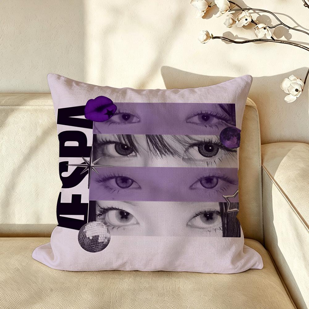 Kpop group aaespaas Cushion Cover Pillow Case Antidustmite Pillowcase Silky Short Plush Sofa Cushion Cover hot
