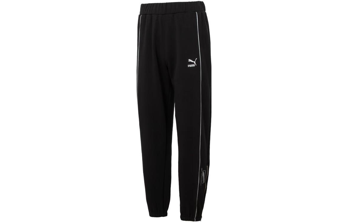 PUMA Повседневные брюки Унисекс Черные Утепленные с флисовой подкладкой Брюки с манжетами 625079-01 M