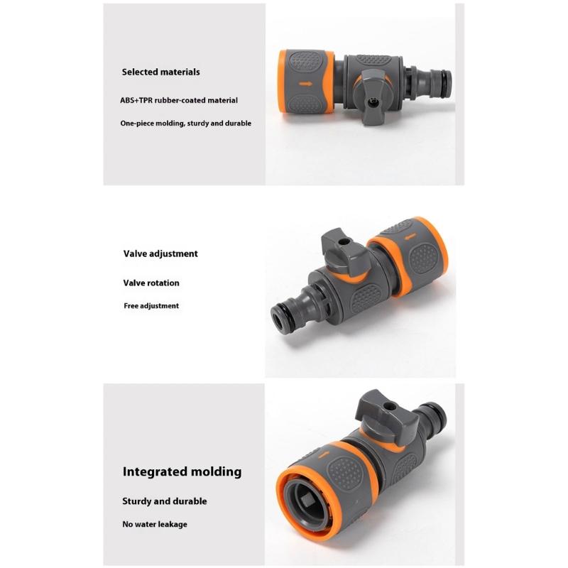 Garden Hose Pipe Tube Quick Release Valved Connector with Control Valved Extender Hose End for Horticultural Irrigation