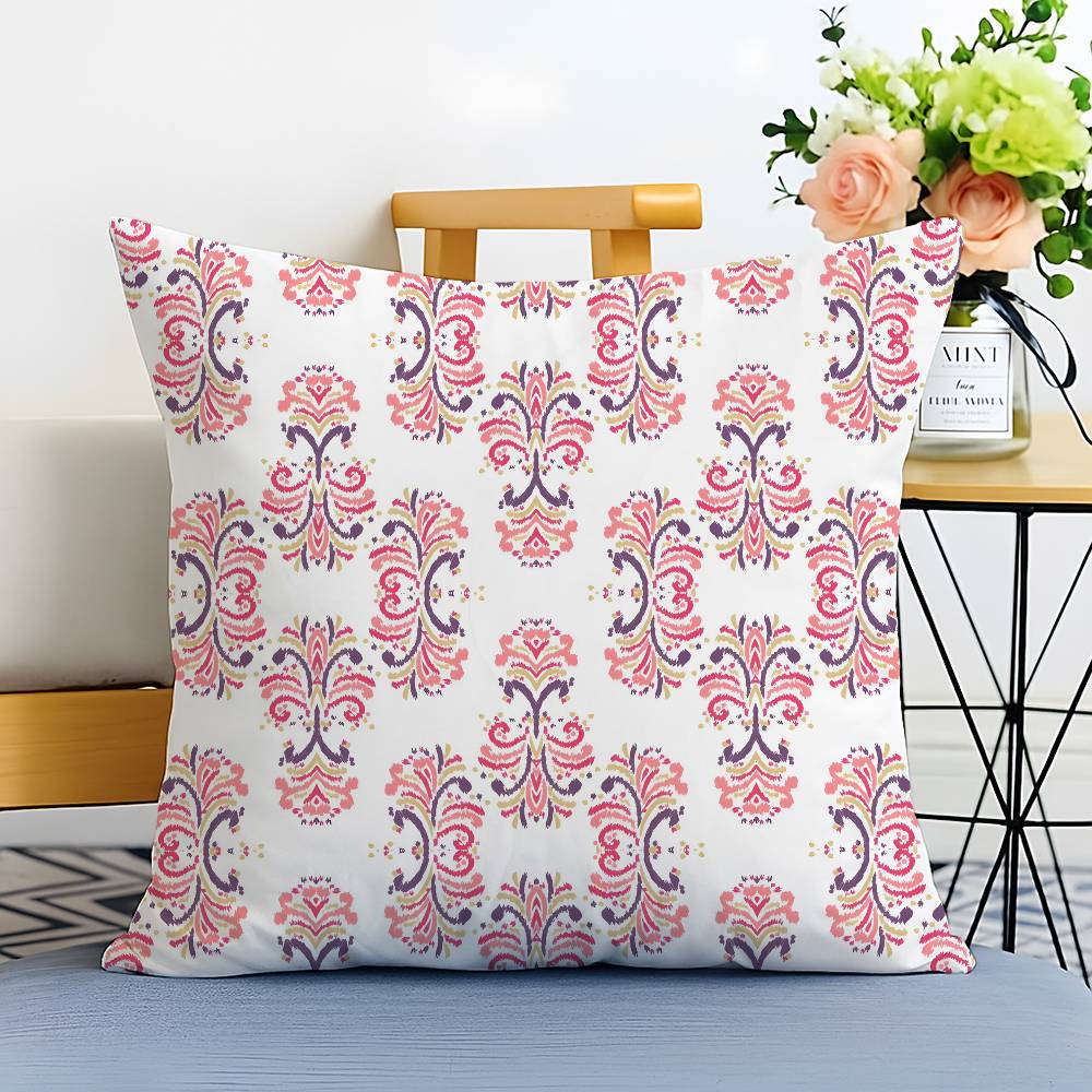 Exotic Ethnic Plaid Pattern Pillow Case Printed Brushed Fleece Pillow Baby Skin-Touch Eco-Friendly Dye-Sublimat