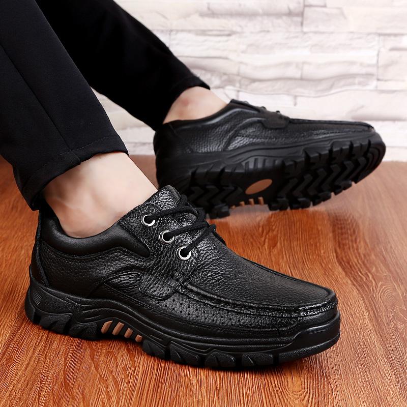 Herren Freizeitschuhe Herren Lederschuhe Lässige Hochwertige Herren Slipper Schuhe Handgefertigte Rutschfeste Schuhe Büro Arbeitsschuhe für Herren