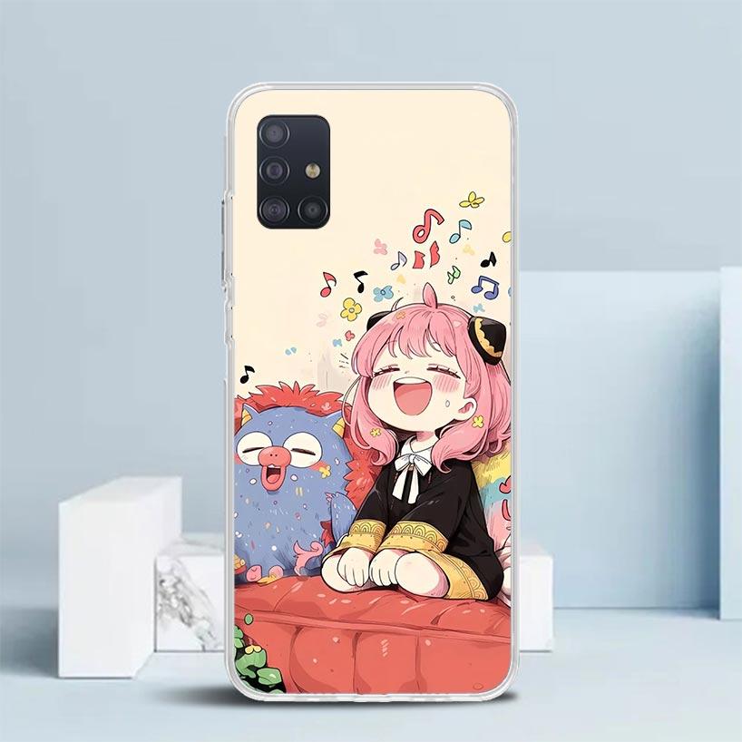 S-Spy Family Anya Phone Case For Samsung Galaxy A52 A32 A22 A12 A51 A50S A30S A10S Note 20 Ultra 10 S10 Plus A31 A20 A71 A72 Gal