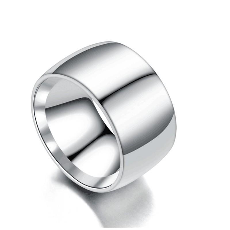 Bague pour homme en acier titane 12 mm: Bijoux simples, unis en acier inoxydable pour couple