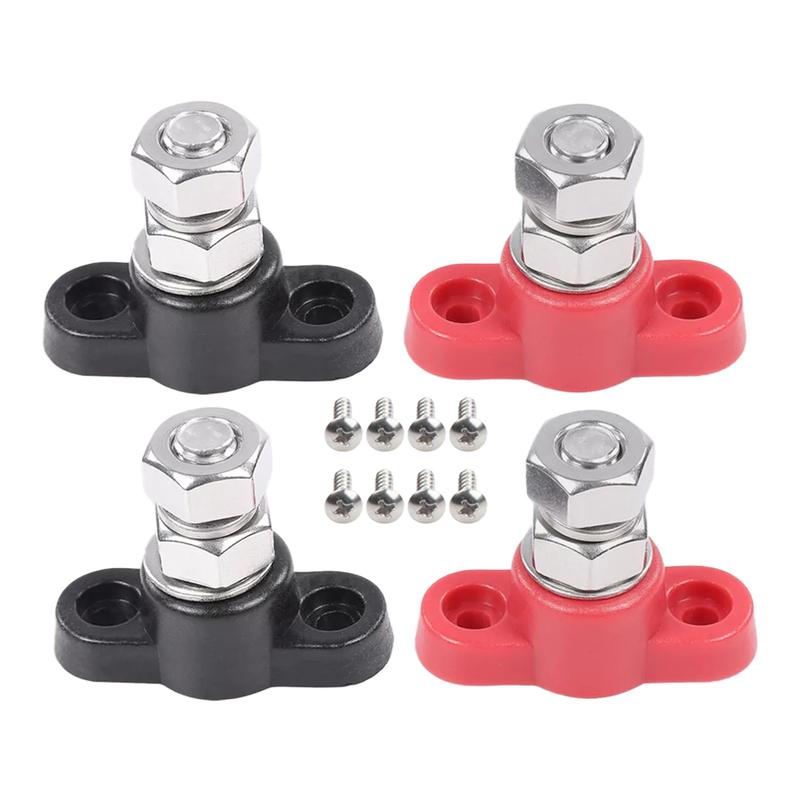 Universal 5/16 Inch Dual Terminal Block Bar Power Cable Terminal Blocks for Car Bus Boat Truck Trailer RV Carriage DC12V-24V