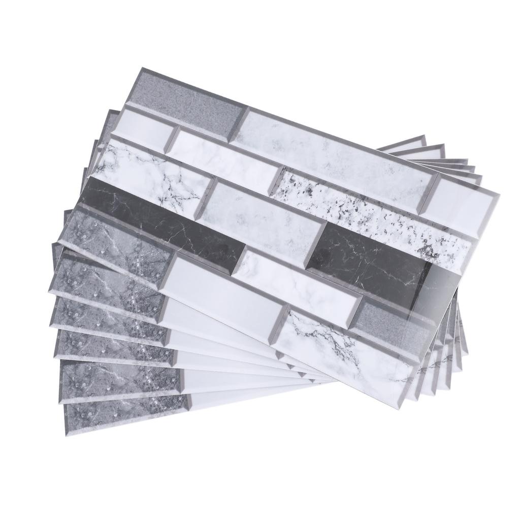 6 PCS Kitchen Backsplash Wallpaper PVC Self Adhesive Waterproof Oil Resistant Peel and Stick