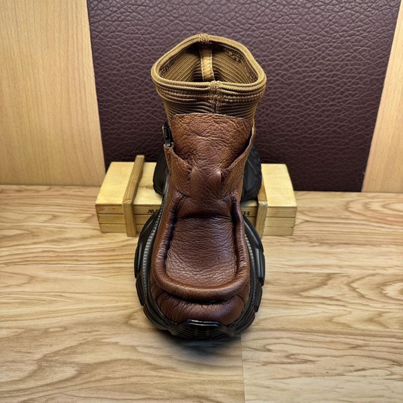 Golden Sapling Designer Brand Men Motorcycle Boots Punk Shoes Soft Leather Thick Bottom Male Leisure Fashion Socks Boots Man