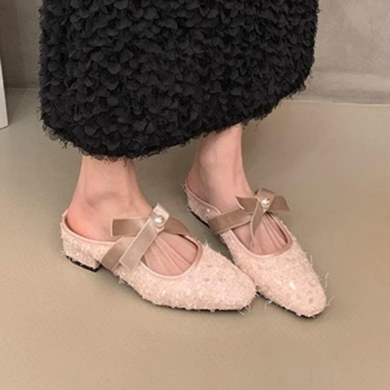 Fashion 2025 Vintage Women Square Toe Shoes Outdoor Comfort Soft Sole Mid Heel Concise Party Wedding Shoes