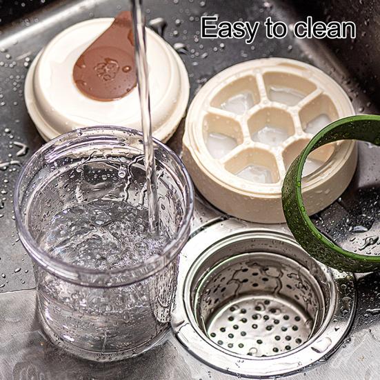 Cold Brew Cup with Ice Cube Mold 500ml Portable Coffee Cup Simple Dual-Use Ice Cube Maker Cup for Summer