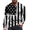 Trendy! Distressed American Flag Print Long Sleeve T-Shirt
