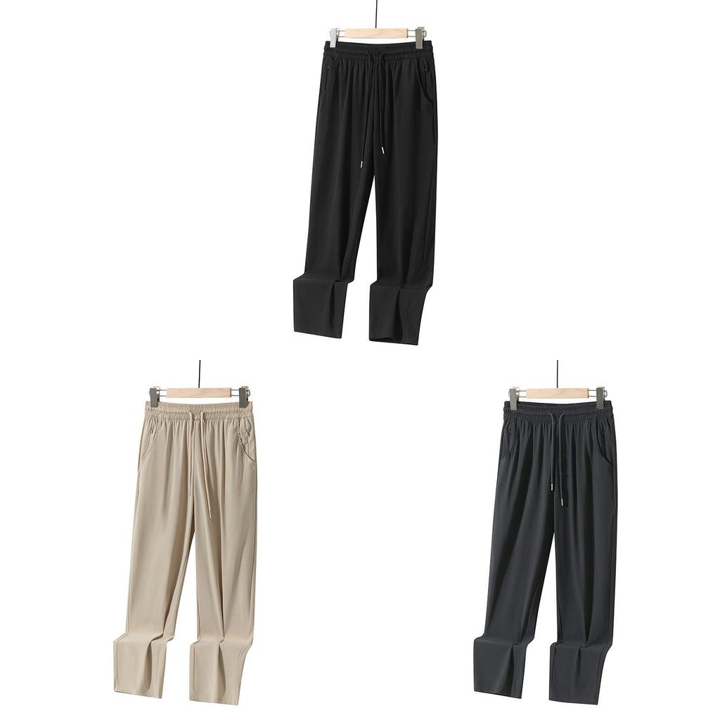 Ice Silk Mens Casual Pants With High Elasticity For Summer Active Wear