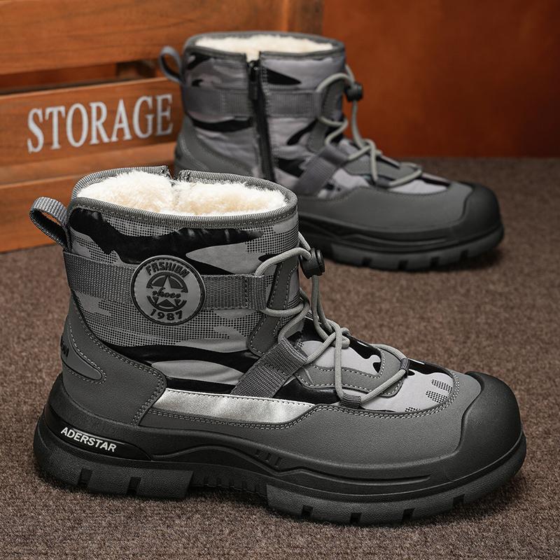 Men Snow Shoes Casual Winter Plush Warm Boots Platform Sneakers Male High Tops Cotton Shoes