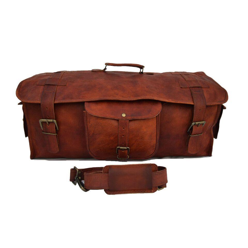 Geantă de noapte mare din piele naturală Strong duffle travel sală de gimnastică pentru noapte Nou pentru bărbați