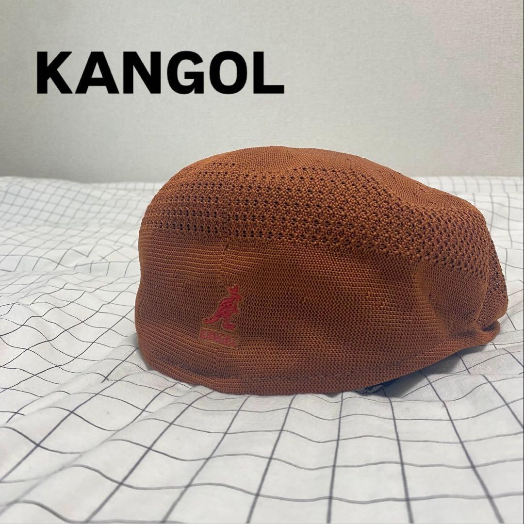 Used KANGOL knit hunting brown newsboy beret old clothes