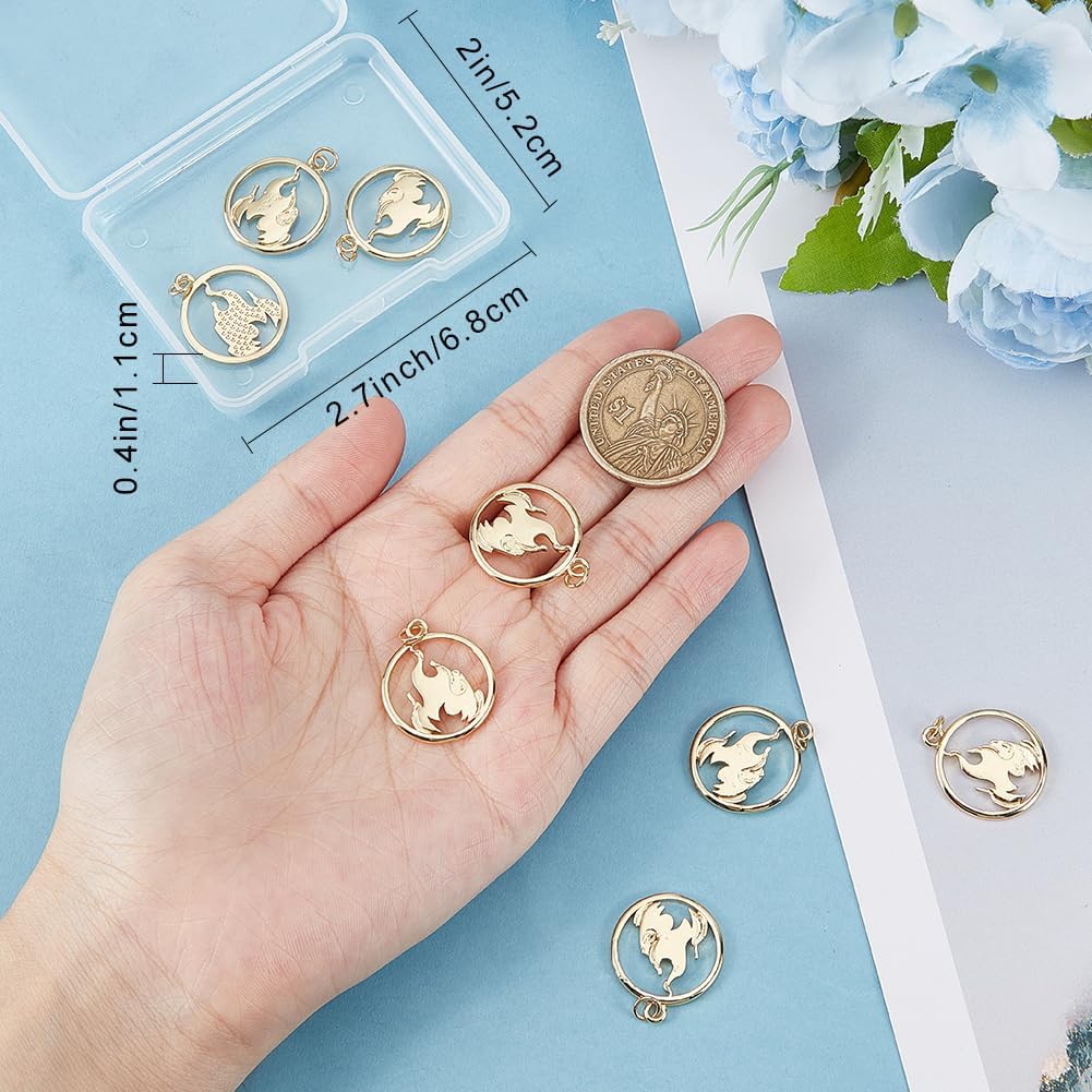

Beebeecraft 1 Box 10Pcs Fire Charms 18K Gold Plated Flat Round with Fire Fireplace Pendants Dangle Charms with Jump Ring for DIY Jewelry Necklace