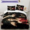 3pcs Duvet Cover Set (1*Duvet Cover + 2*Pillowcase, Without Core), The Vampire Diaries Print Soft All‑Season Bedding Set, Home Bedroom Decor Gift