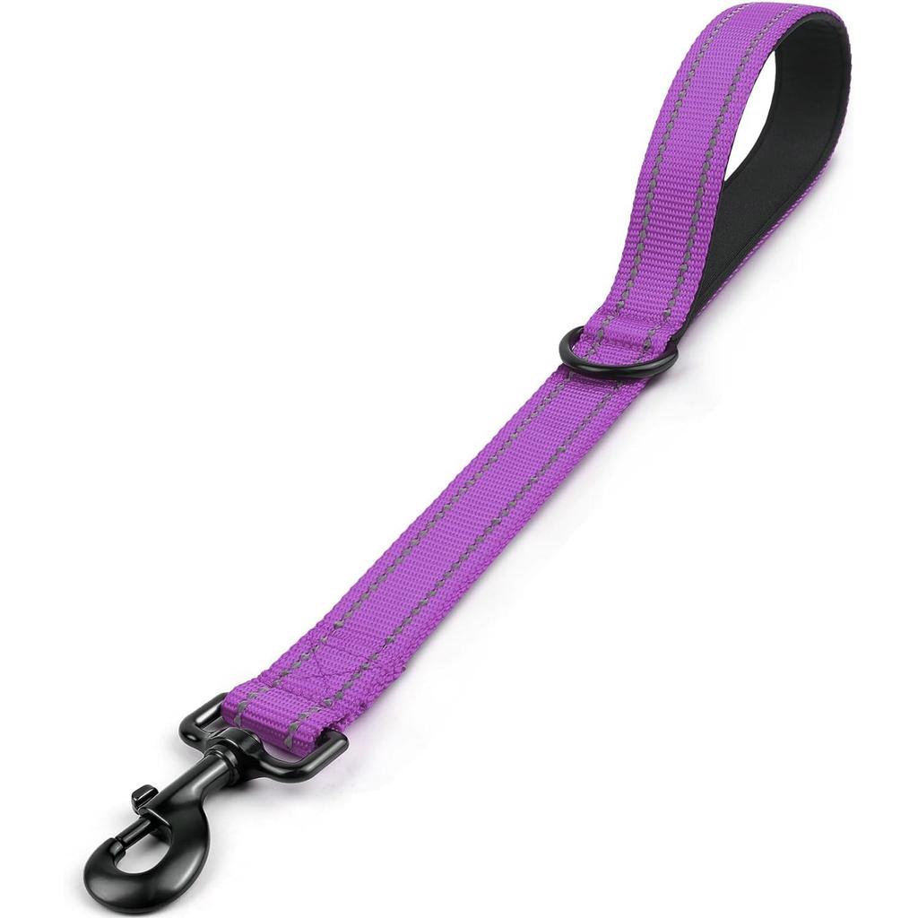 Taglory Short Dog Leash, Traffic Padded Handle, Heavy Duty Short Nylon Dog Lead For Training Control, Reflective Threads Pet Lea