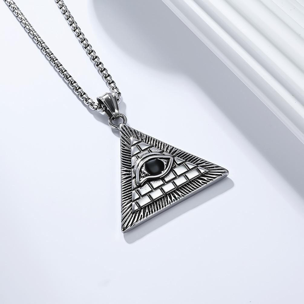 Ancient Egyptian Pyramid Eye of Horus Necklace Stainless Steel Protective