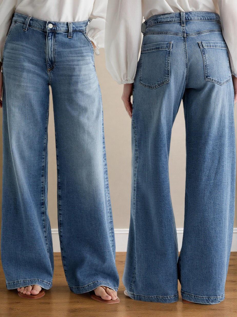 Women s Autumn Winter Elastic Wide-Leg Casual Pants XXL небесно-голубой