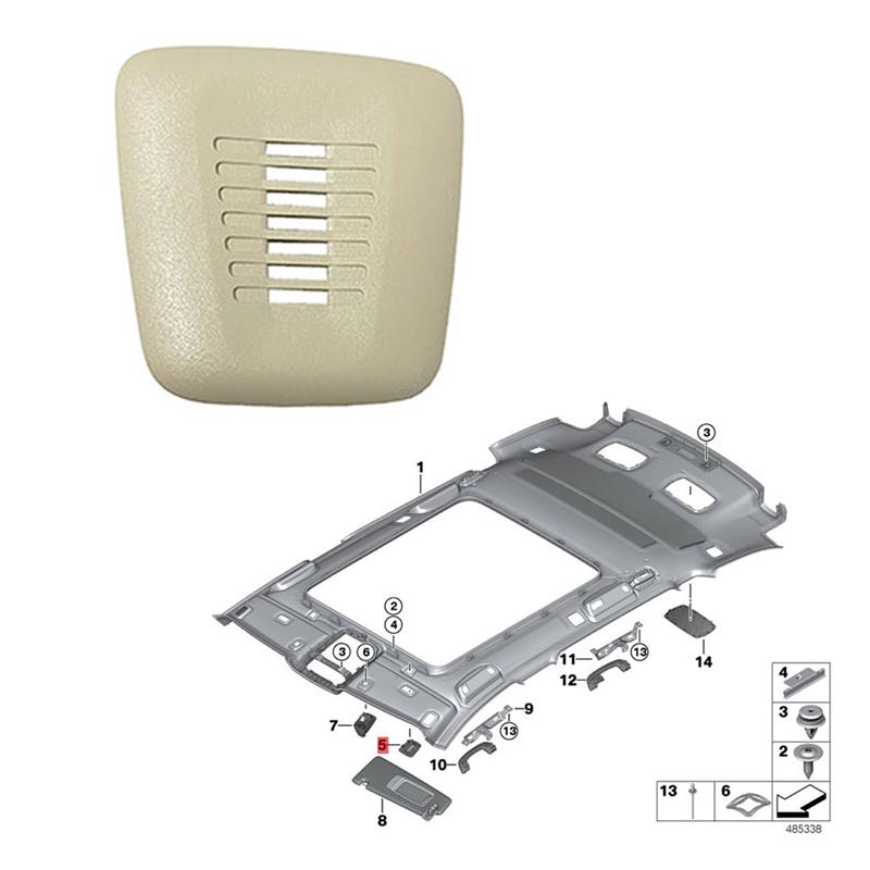 Car Interior Roof Microphone Decorative Cover 51448047526 51447396683 For All BMW Models Roof Trim Shell бежевый