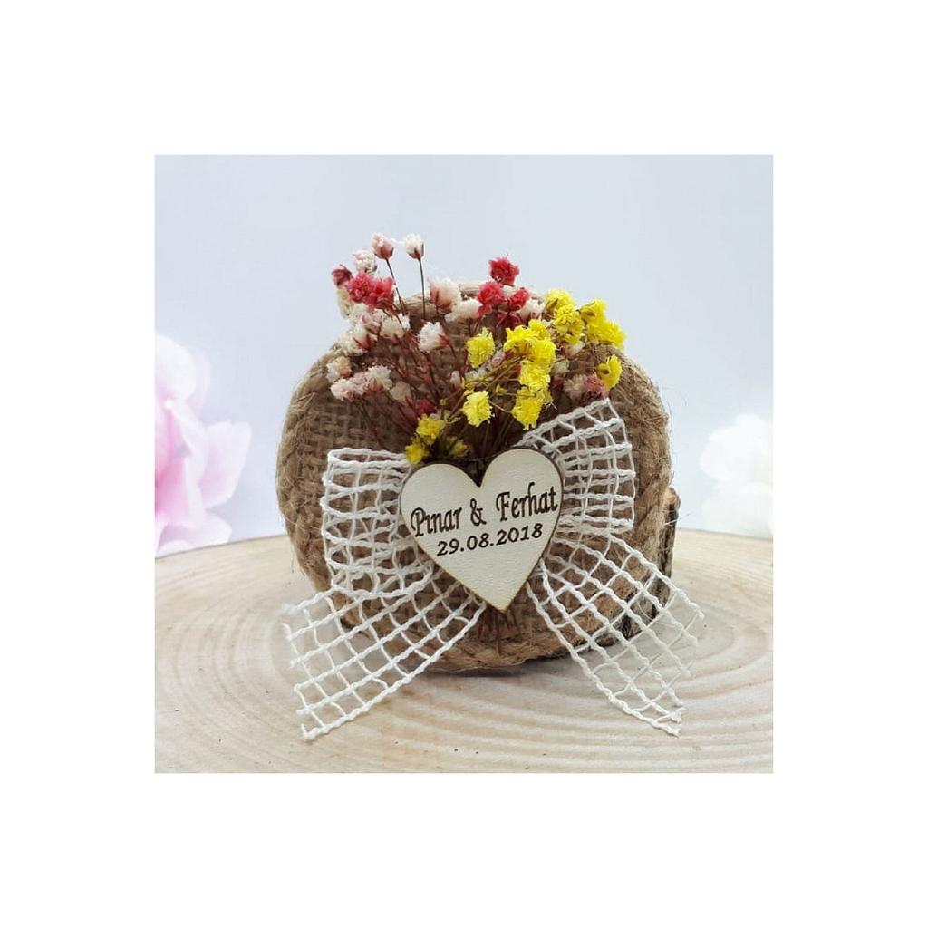 30 Pieces Of Dried Flowers Wicker Tray Wedding Candy -