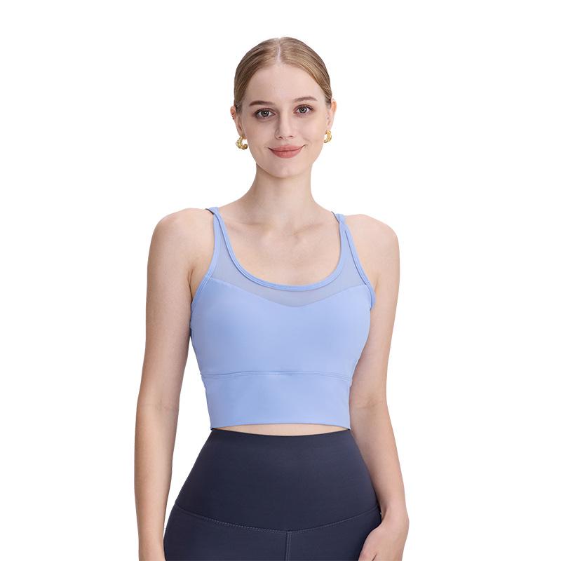 Breathable Mesh Sports Bra for Women - Skin-Friendly, Supportive, Shockproof, Beautiful Back Design