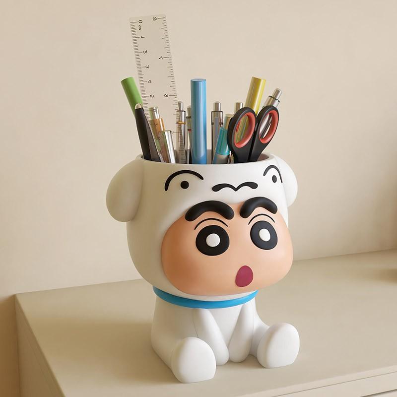 Cartoon Adorable Crayon Shin Chan Pencil Box Shin-Chan Pencil Case Shin Chan Toy Ornament Desk Storage Supplies Adorable Pen Holder