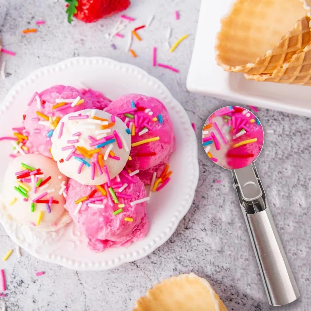 Multifunctional Stainless Steel Ice Cream Scoops Dual-Purpose Scoop Fruit Watermelon Spoon Ball Scoop Household Ice Cream Tools