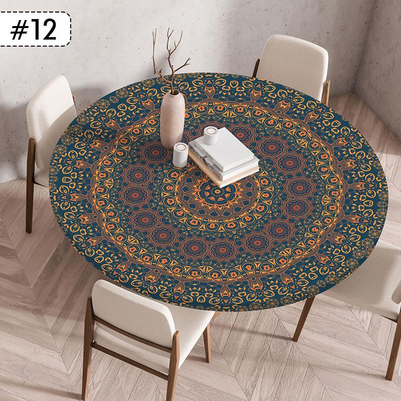 60/90/120Cm Round Table Cover Nordic Waterproof Oil-Proof Tablecloth Elastic Kitchen Dining Wedding Party Table Cover Home Decor