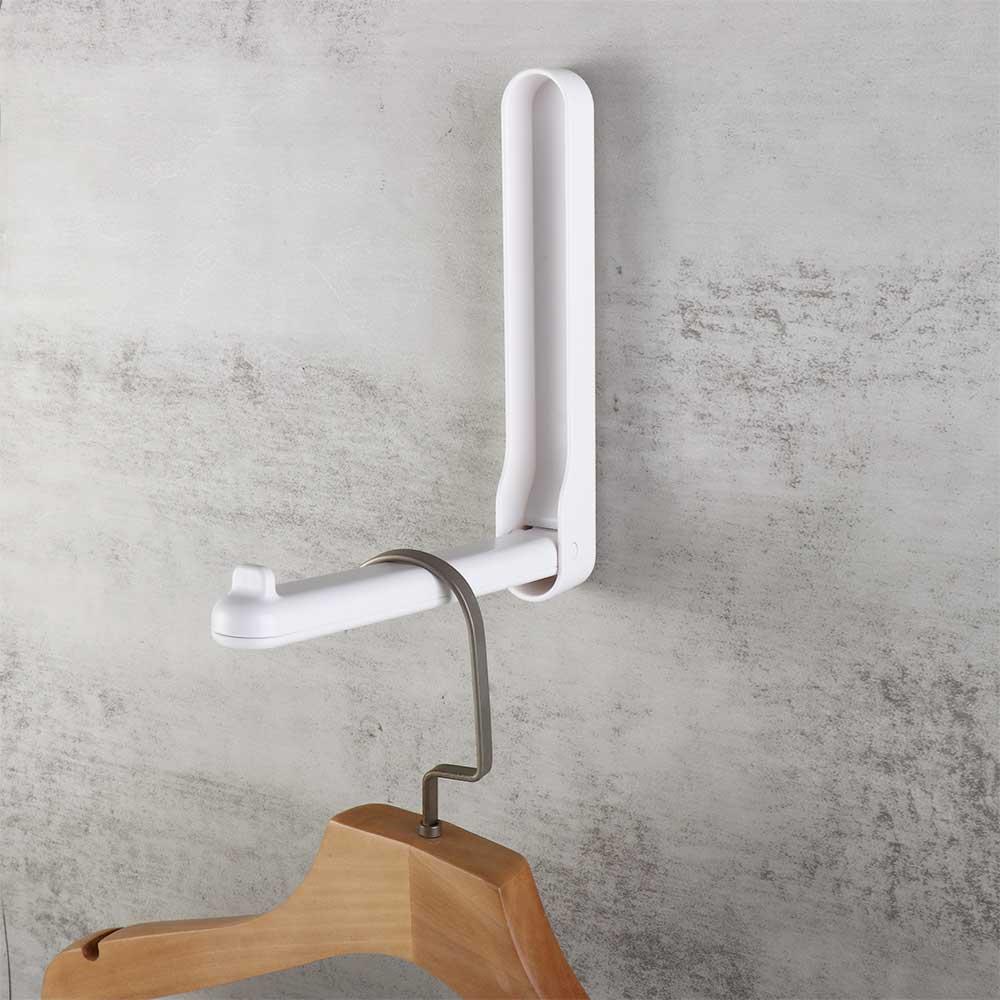 Punch Free Hanger Storage Shelf Wall Mounted Hanger Organizer Foldable Clothes Hanger  Household