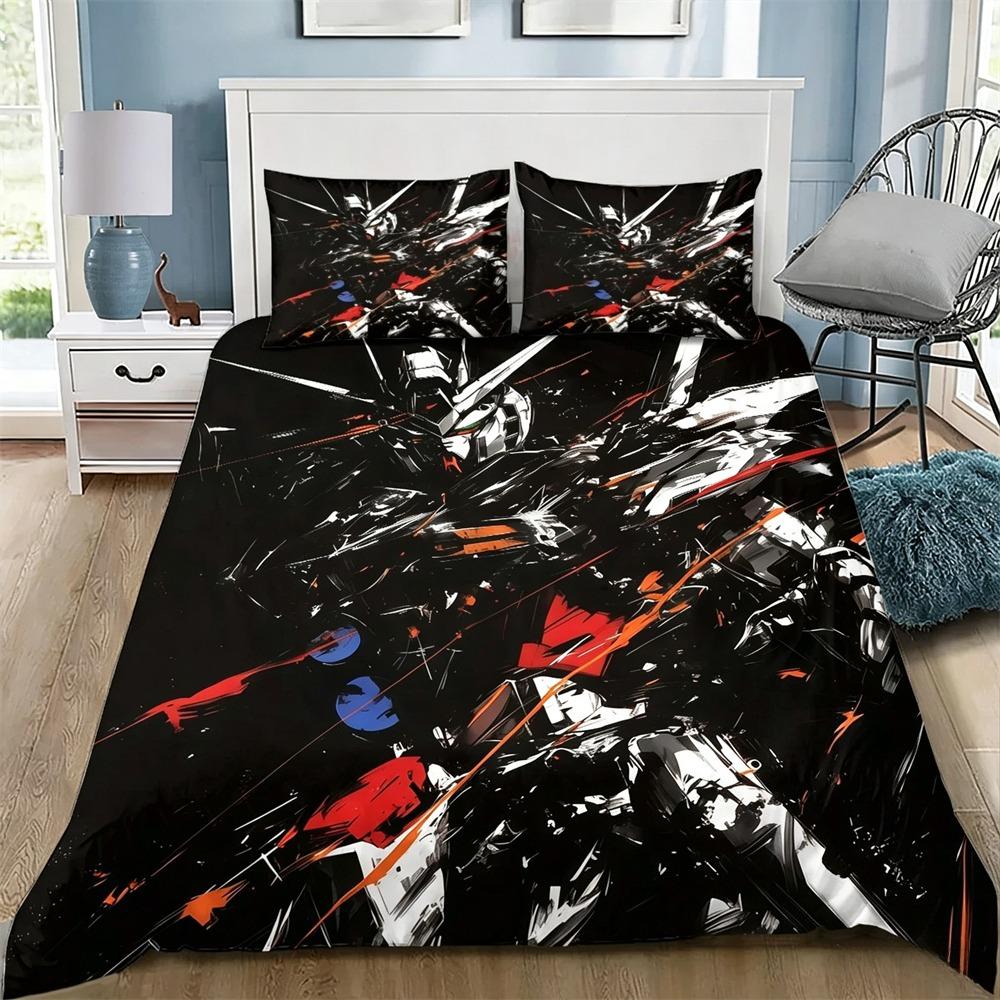 

Mobile Suit Gundam Kid Duvet Cover Pillowcase Bedding Set Adult Boy Children Bedroom Decoration Single Twin Full Queen King 135x200cm