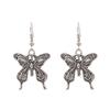 Retro Kupferfarbe Hohl Schmetterling Anhänger Ohrringe für Damen Hängend Zirkon Großhandel Mädchen Geschenk Geburtstag Brincos