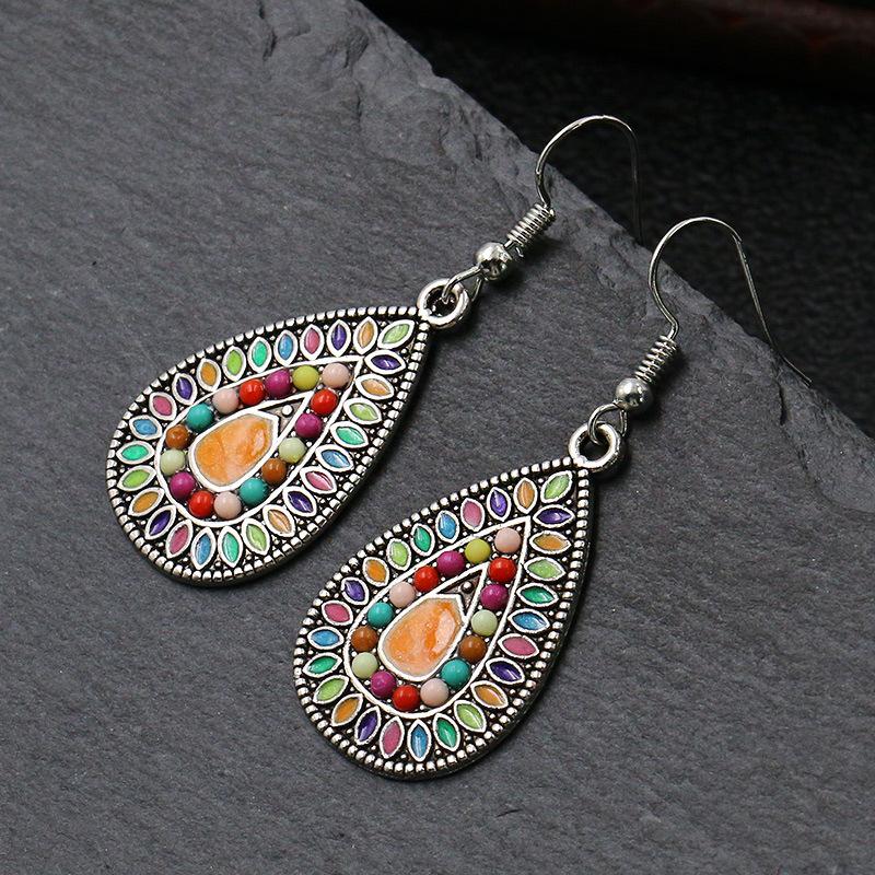 Water Droplets, Water Droplet Shaped earrings,Bohemian Style Retro Earrings, Geometric Earrings, Accessories