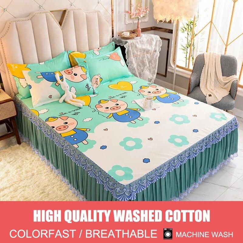 Cool Bed Skirt Lace Bedspread Princess Style Bedding Sets with Pillowcases Beautiful Bed Spreads Queen King Size Beddings