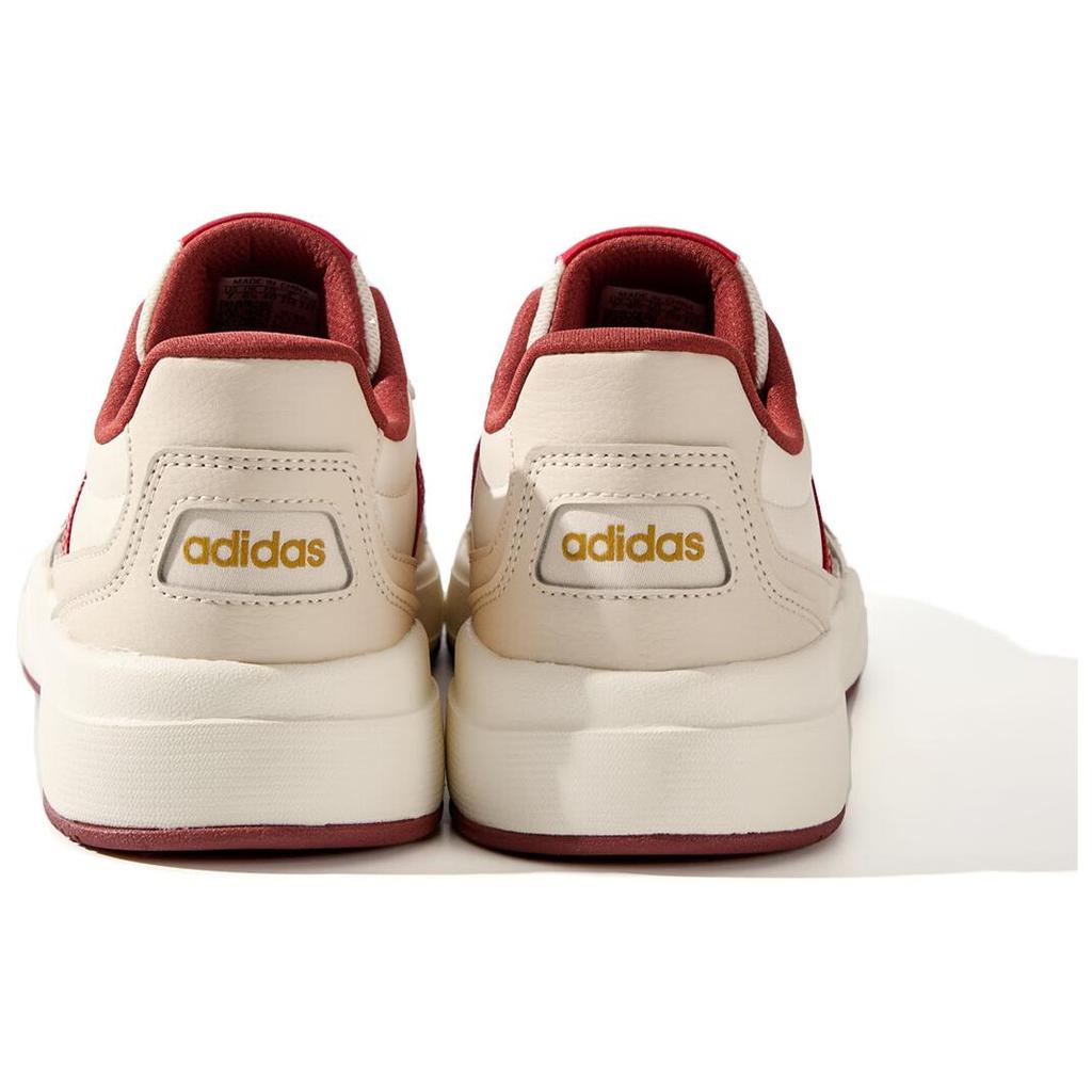 Adidas LITE BALLER Anti-Slip Wear-Resistant Low-Top Skateboard Shoes Unisex Beige Red Sneakers JS4357