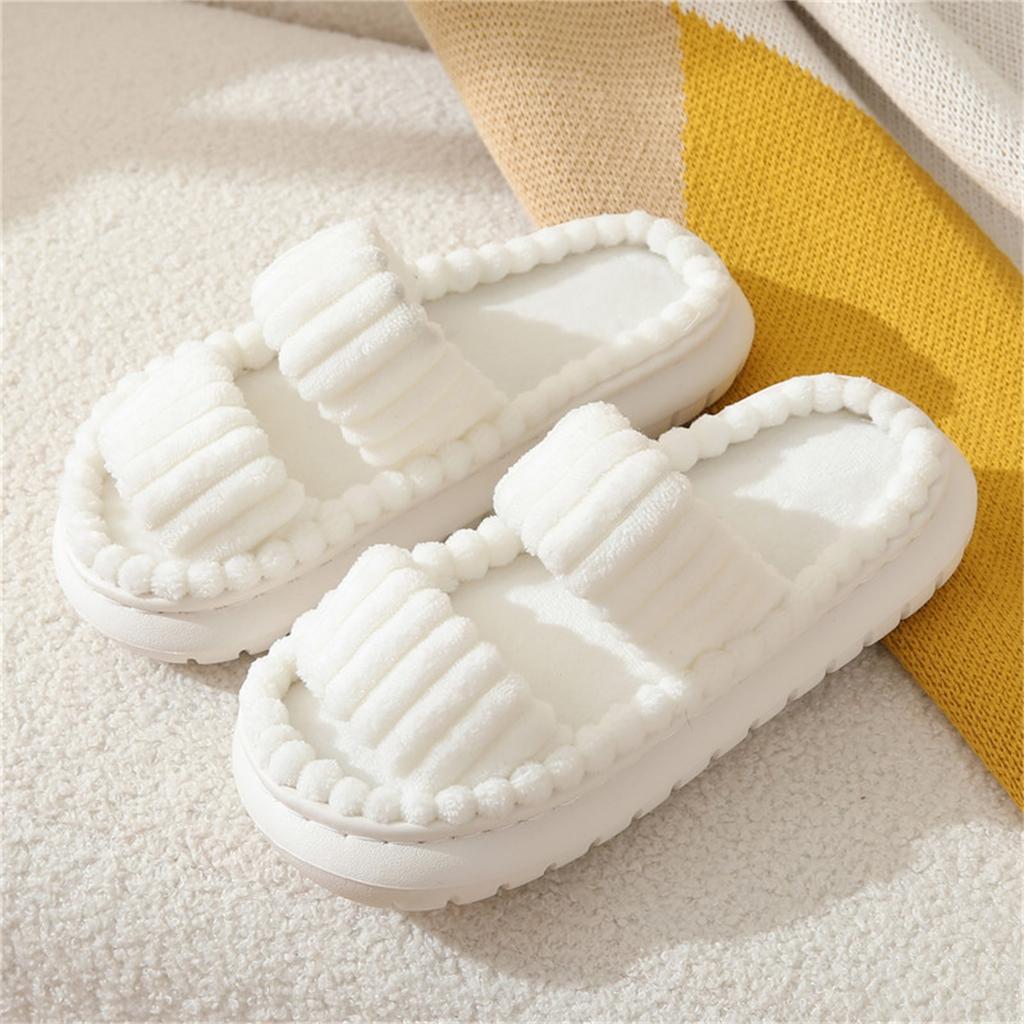Women's Fuzzy One-Strap Slide Slippers for Indoor Casual Home Wear