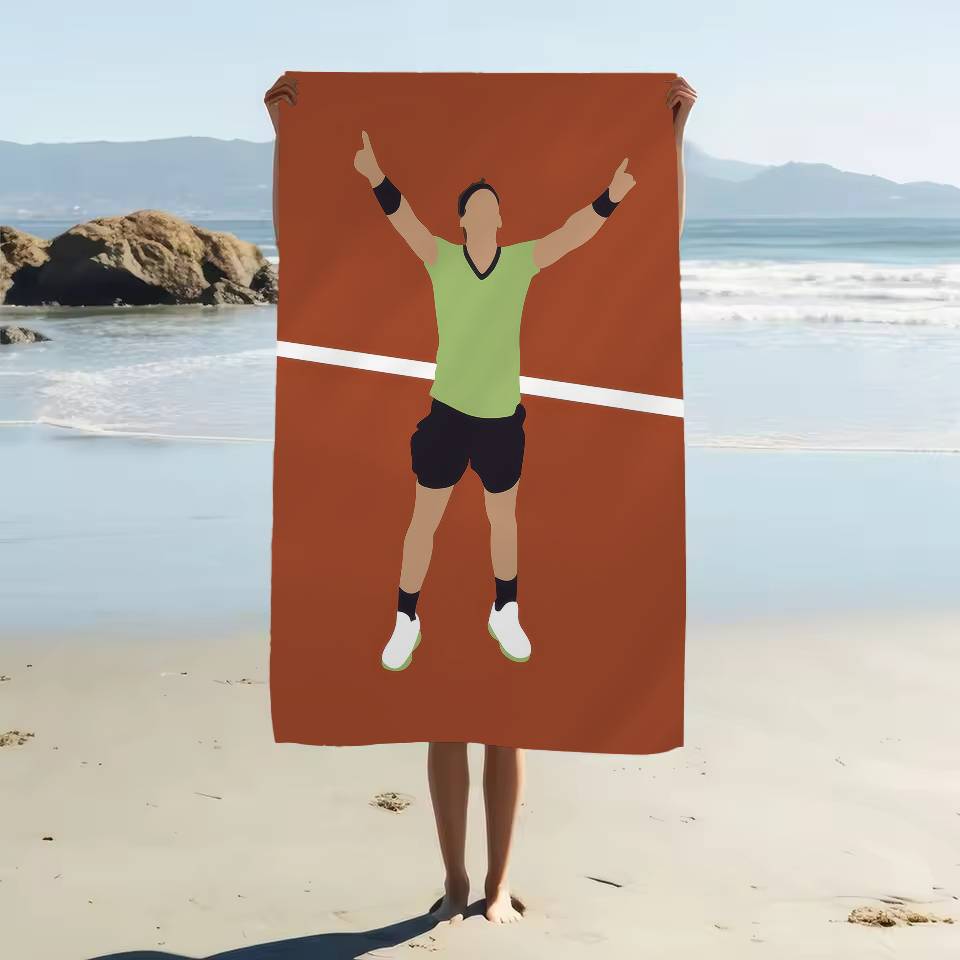 Tennis US French Open Sport Canvas Microfiber Printed Beach Towel Mountain Climbing Yoga Beach Swimming Running Soft Towel