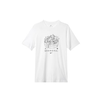Sportbekleidung Logo-Print Rundhals-Pullover Lässiges Kurzarm-T-Shirt Herren Tops Weiß CZ3585-100