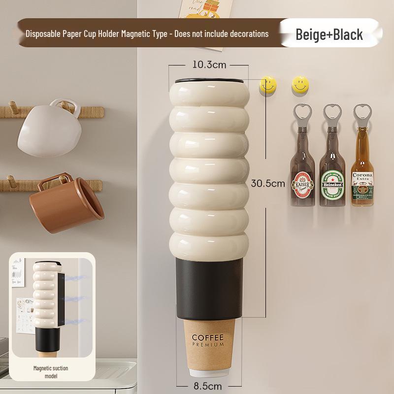 Wall-Mounted Magnetic Paper Cup Holder for Kitchen or Water Dispenser