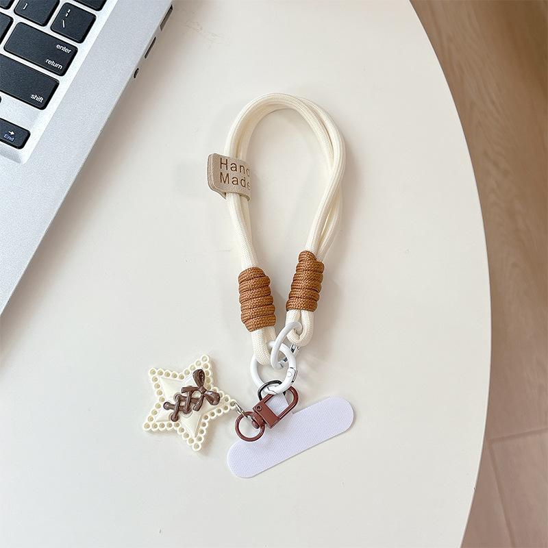 Star Smiley Face Handstrap, Mobile Phone Lanyard, Thickened Anti-Drop, Anti-Loss, Camera Key Chain, Backpack, Zipper Pendant, Women'S Model