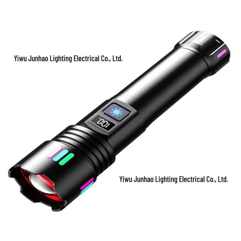 Super Bright Tactical Rechargeable Flashlight - High Power, Colorful, Portable, Long Range, Multifunctional with Electric Display