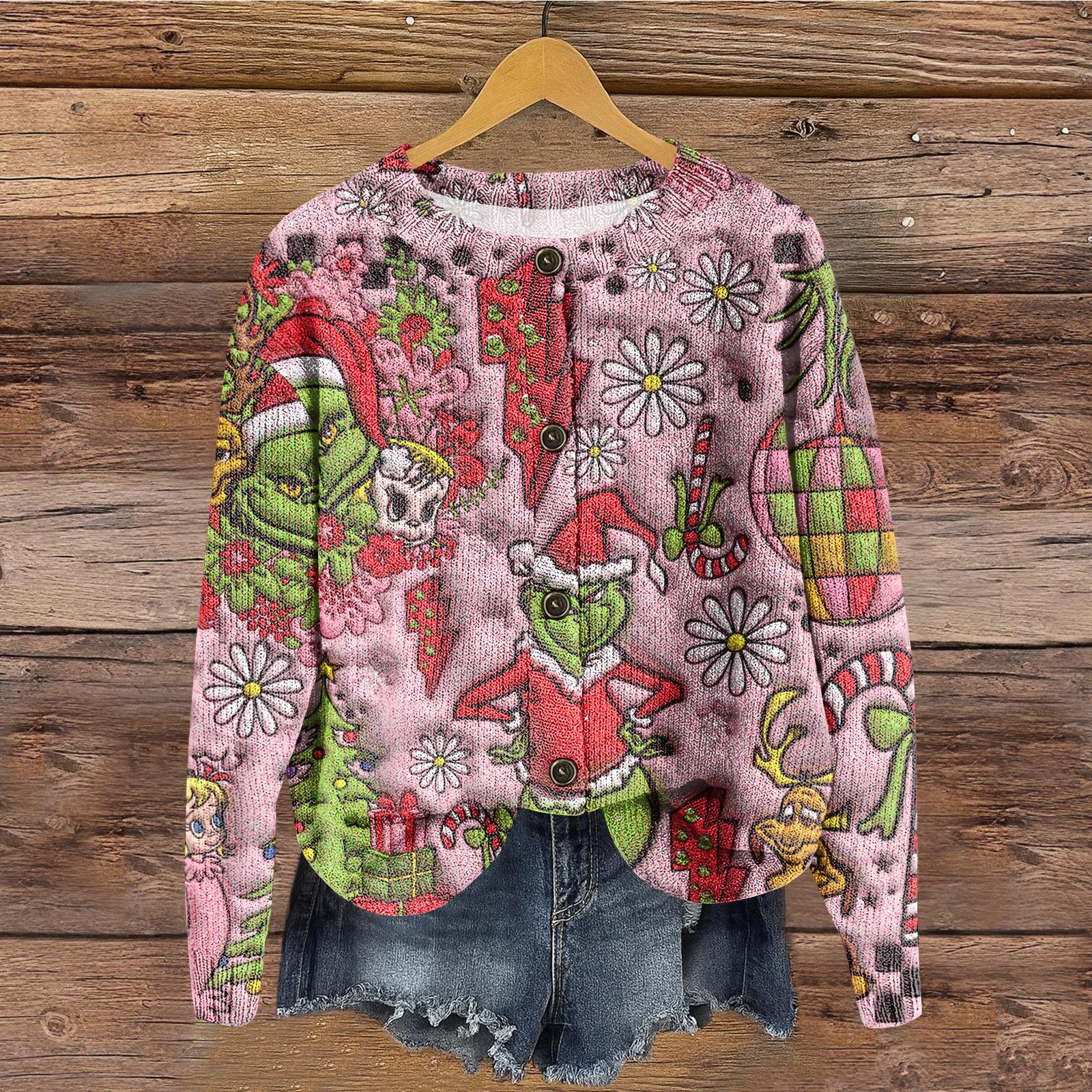 

Женский топ с круглым вырезом и принтом из утолщенного плюша и кашемира, теплый длинный топ S