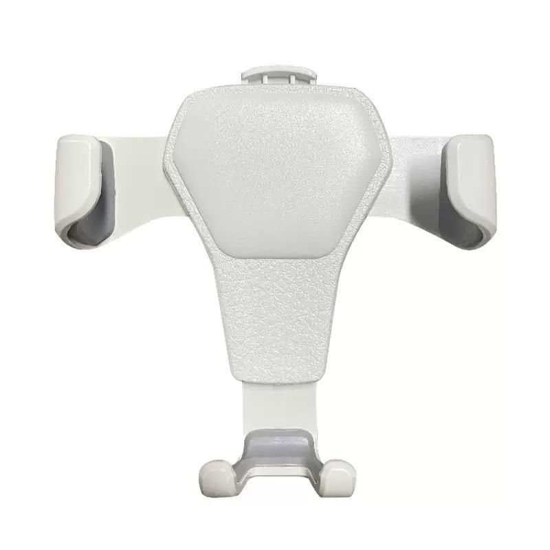 Universal Gravity Car Phone Holder with Leather Texture and Anti-Shake Design for Air Vent Navigation белый