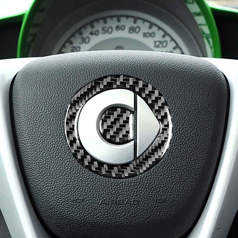 Kohlefaser-Lenkrad Dekorative Aufkleber Autoaufkleber Für Mercedes Smart 451 Fortwo Brabus451 Innenraum Zubehör