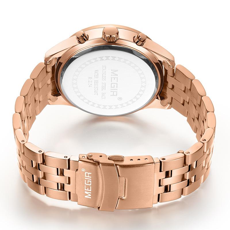 Men'S Watch, High-End Calendar Chronograph Sports Steel Belt Business Quartz Men'S Watch 2154