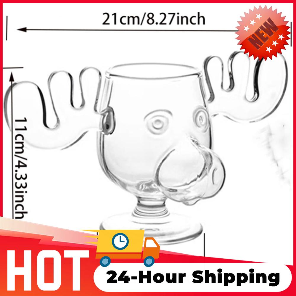 1/2/3 Stück 8oz 240ml Christmas Vacation Elch Tasse Mit Katzen Löffel Weihnachten Rentier Kopf Kreatives Elch Glas Wein Bier Wasser Tasse Geschenke