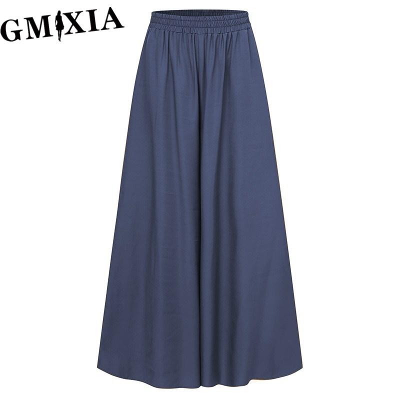 

GMXIA Женские модные повседневные брюки и капри с однотонным принтом XXXXXL синий