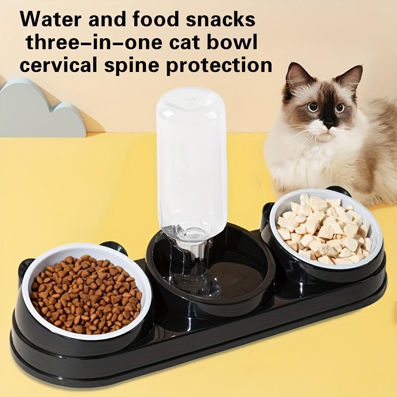 Pet Feeder Food and Water Bowls Cat Double Bowls Anti-overturning Neck Protection Dog Automatic Food Bowl Water Dispenser