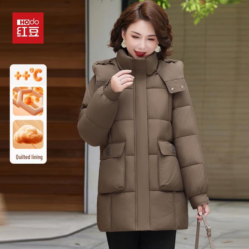 

Hodo Women s Mid-Length Hooded Winter Padded Coat L